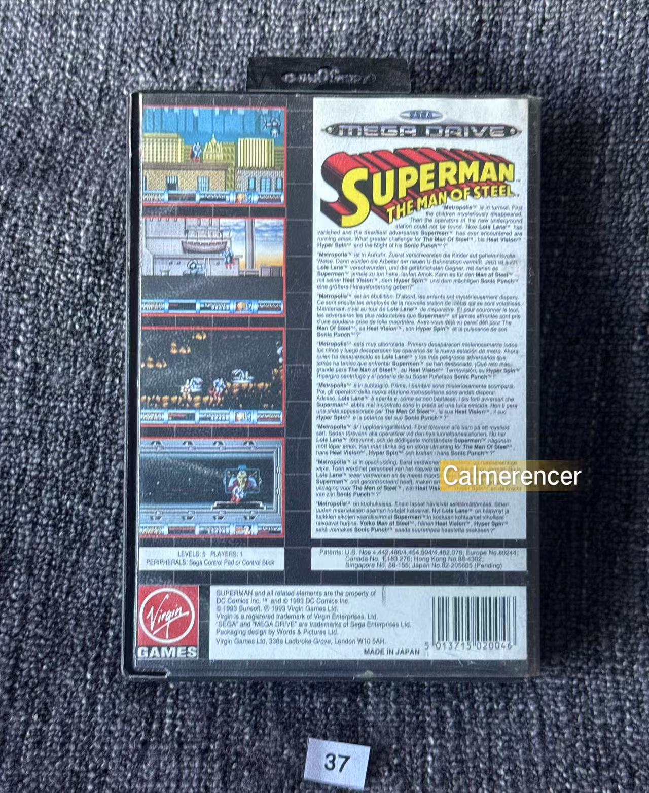 Superman The Man Of Steel Game -No manual  Sega Mega Drive