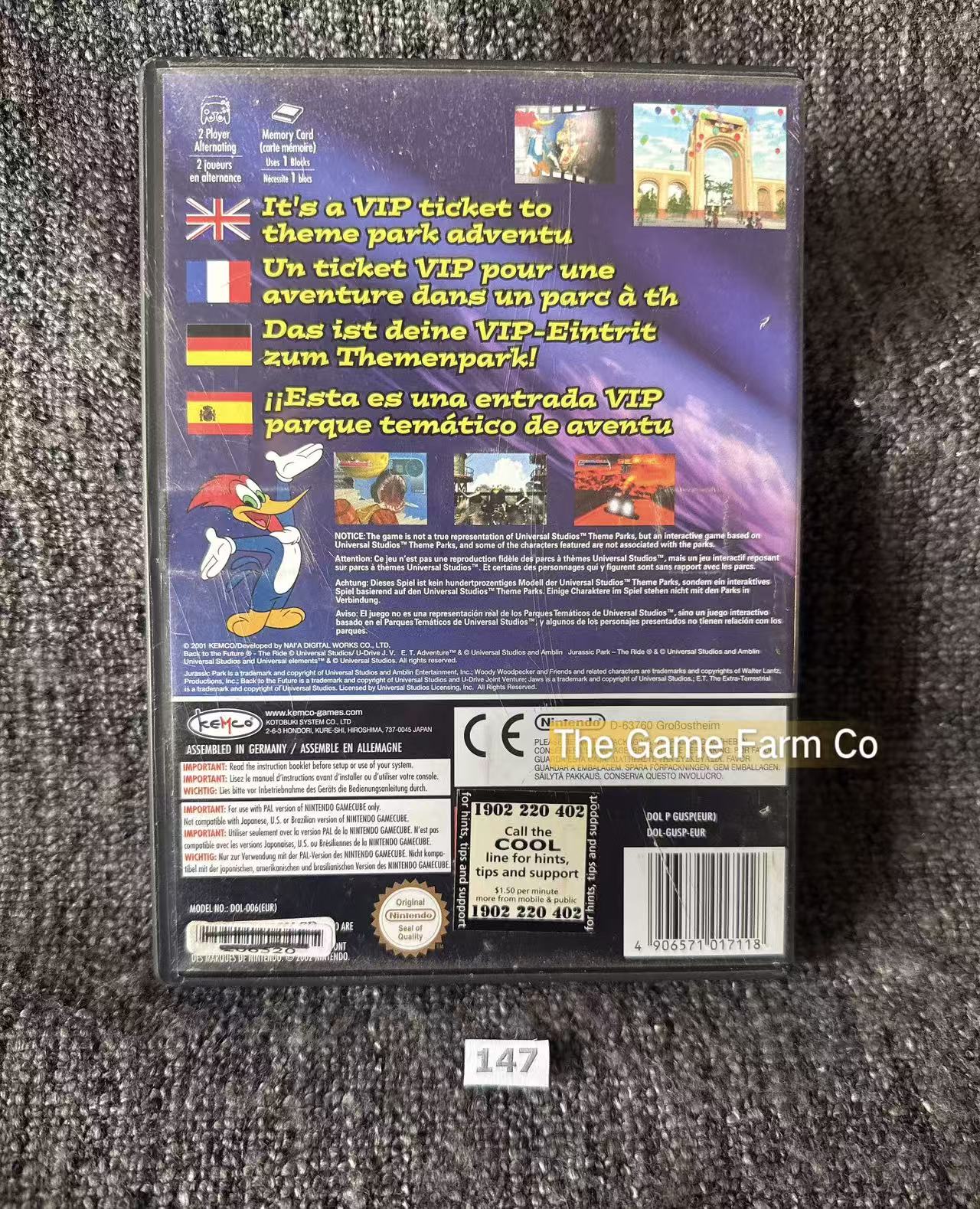 Universal Studios Theme Parks Adventure (GameCube) Complete CIB Manual PAL