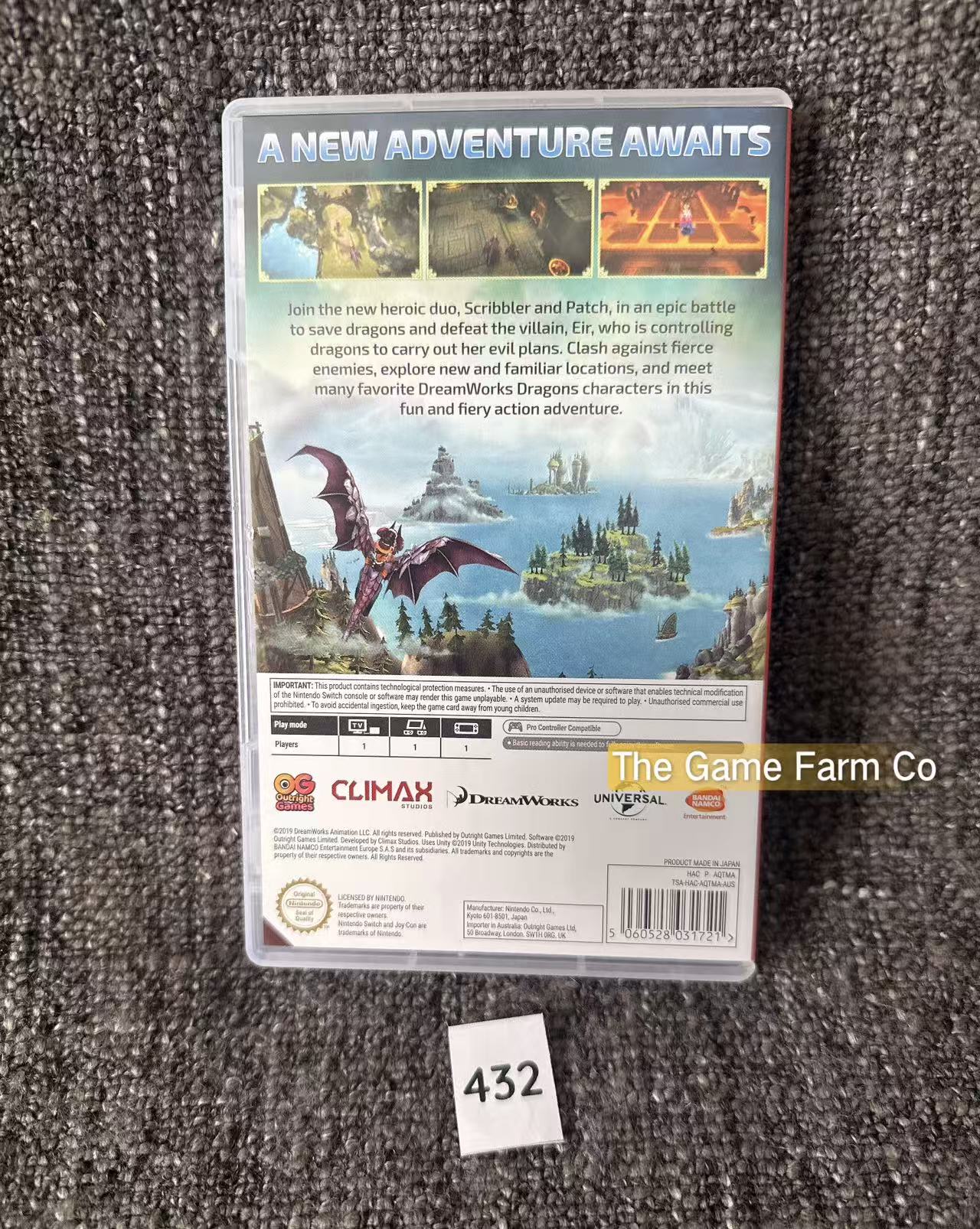 Dragons Dawn of New Riders Nintendo Switch Physical Game Cartridge PAL Tested Used