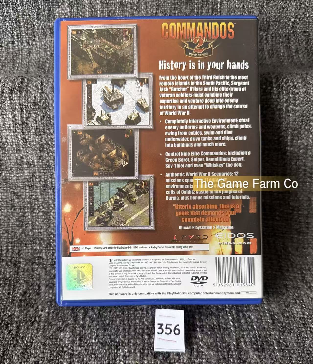 Commandos 2 Men Of courage Game In Mint Condition - Sony PlayStation 2 (PS2)