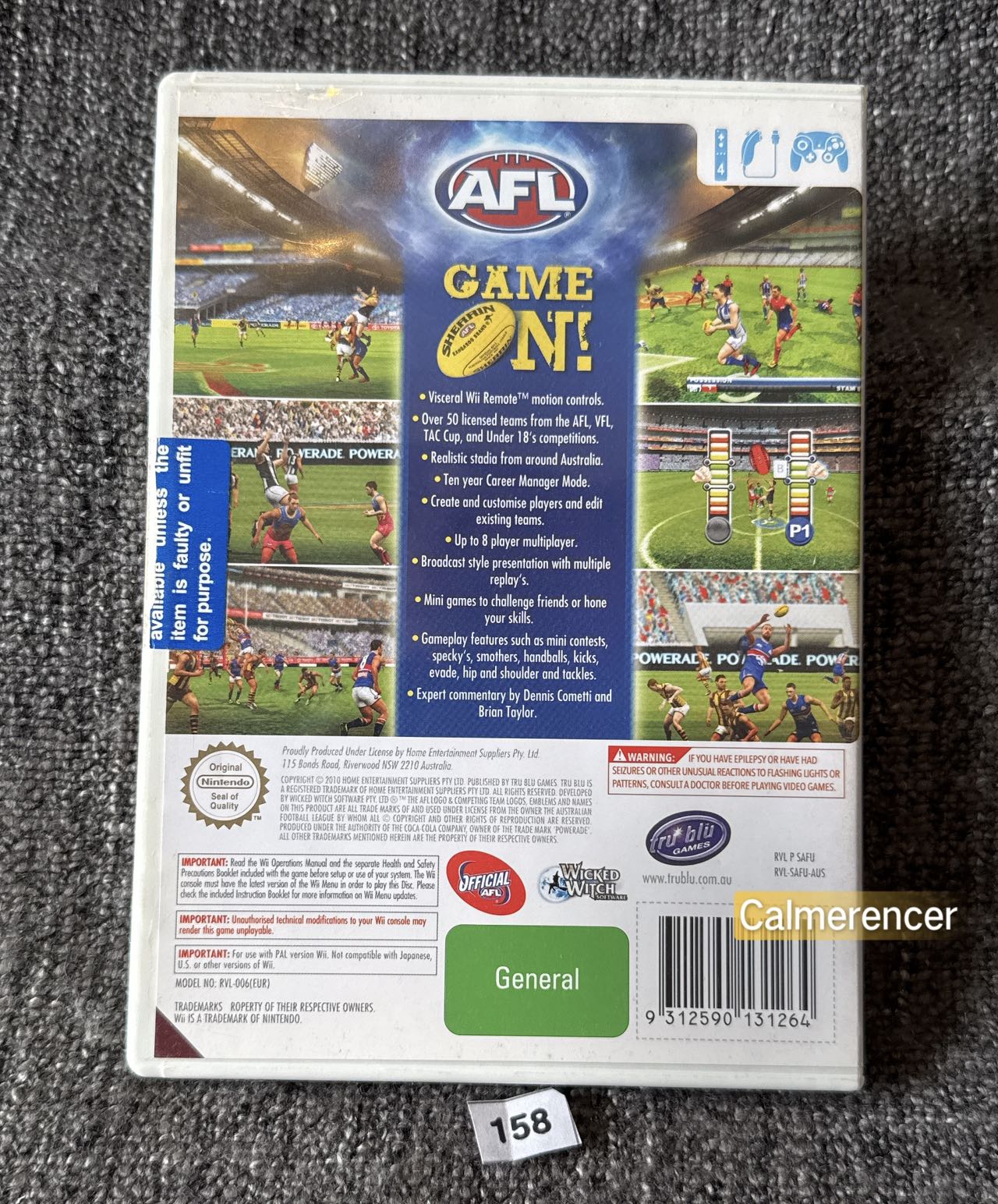 AFL - Nintendo Wii game