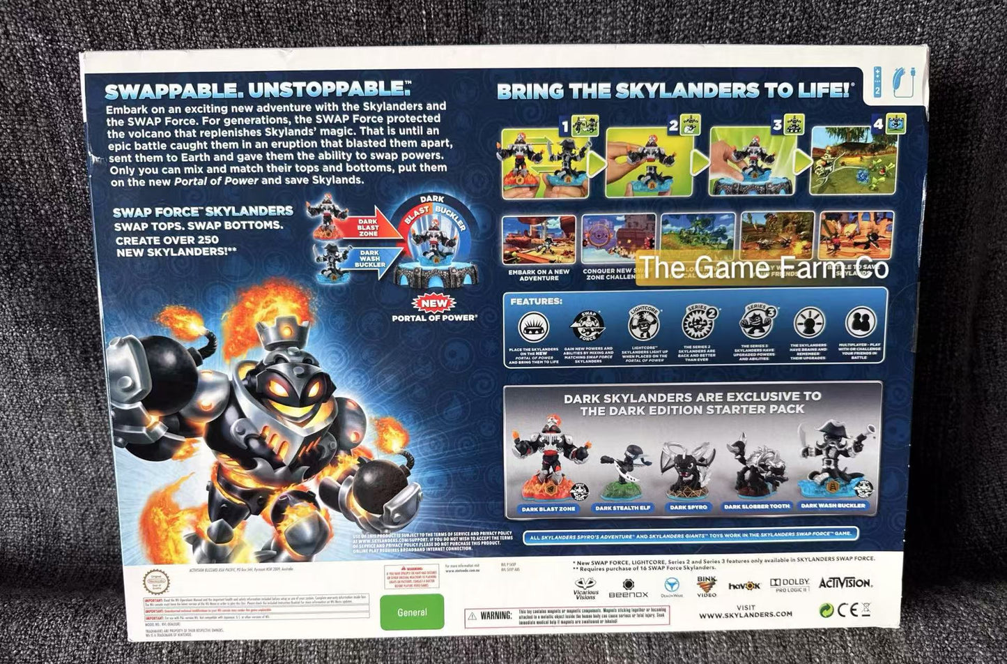 Skylanders Swap Force Dark Edition Starter Pack - missing items boxed  Nintendo Wii game