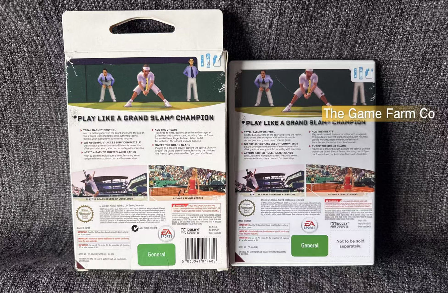 Grand Slam Tennis Boxed With Motion Plus Adapter + Sleeve -  Nintendo Wii game