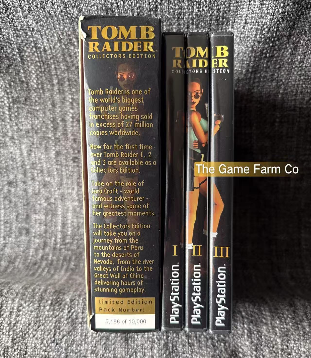 Tomb Raider Collectors Edition Lara Croft In overall Excellent Condition - Sony Playstation One (PS1) Box set Games 1-3