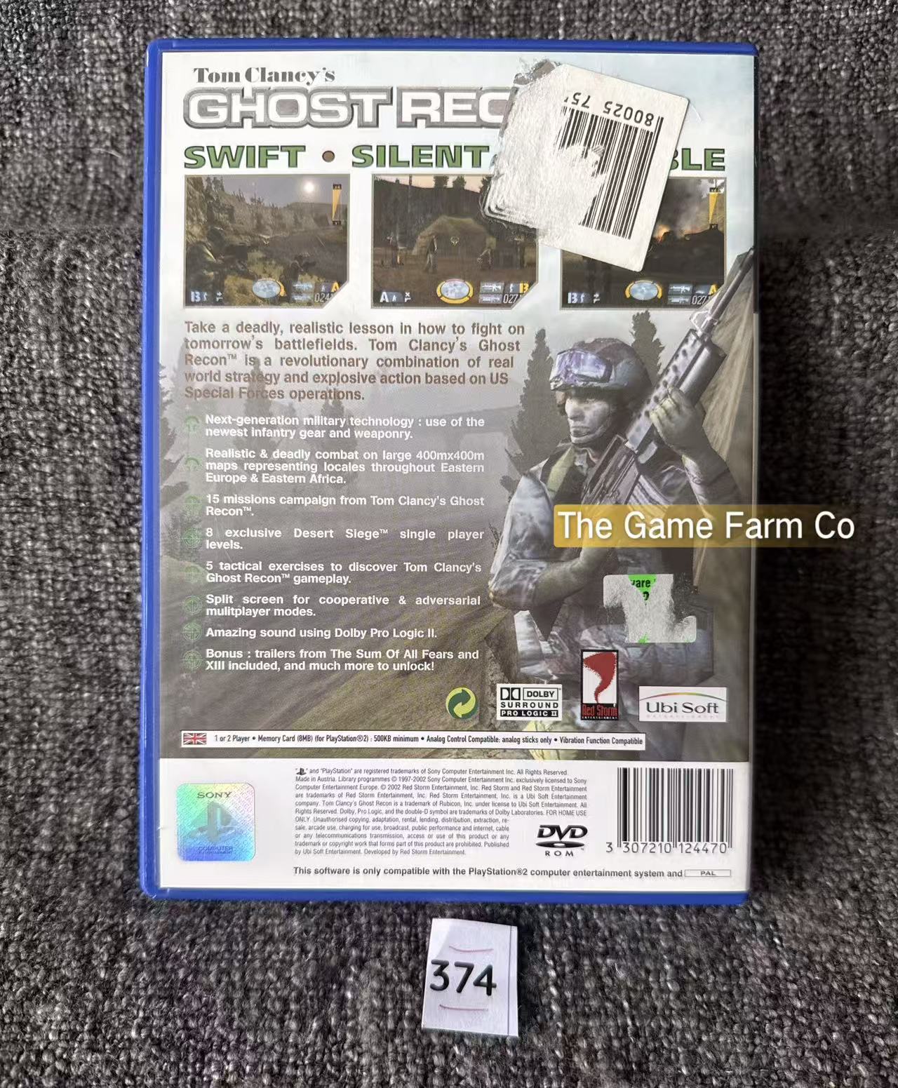 Tom Clancy's Ghost Recon Game In Mint Condition - Sony PlayStation 2 (PS2)