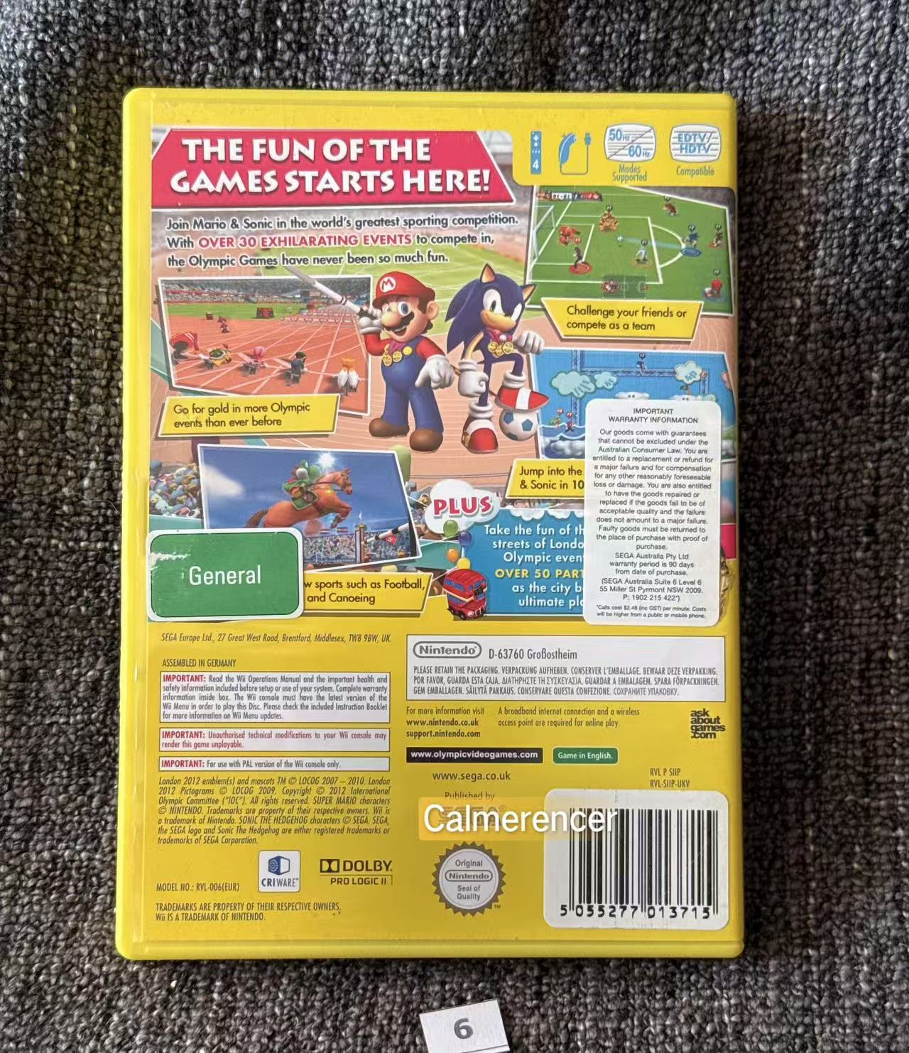 Mario & Sonic at the London 2012 Olympic Games - Nintendo Wii game