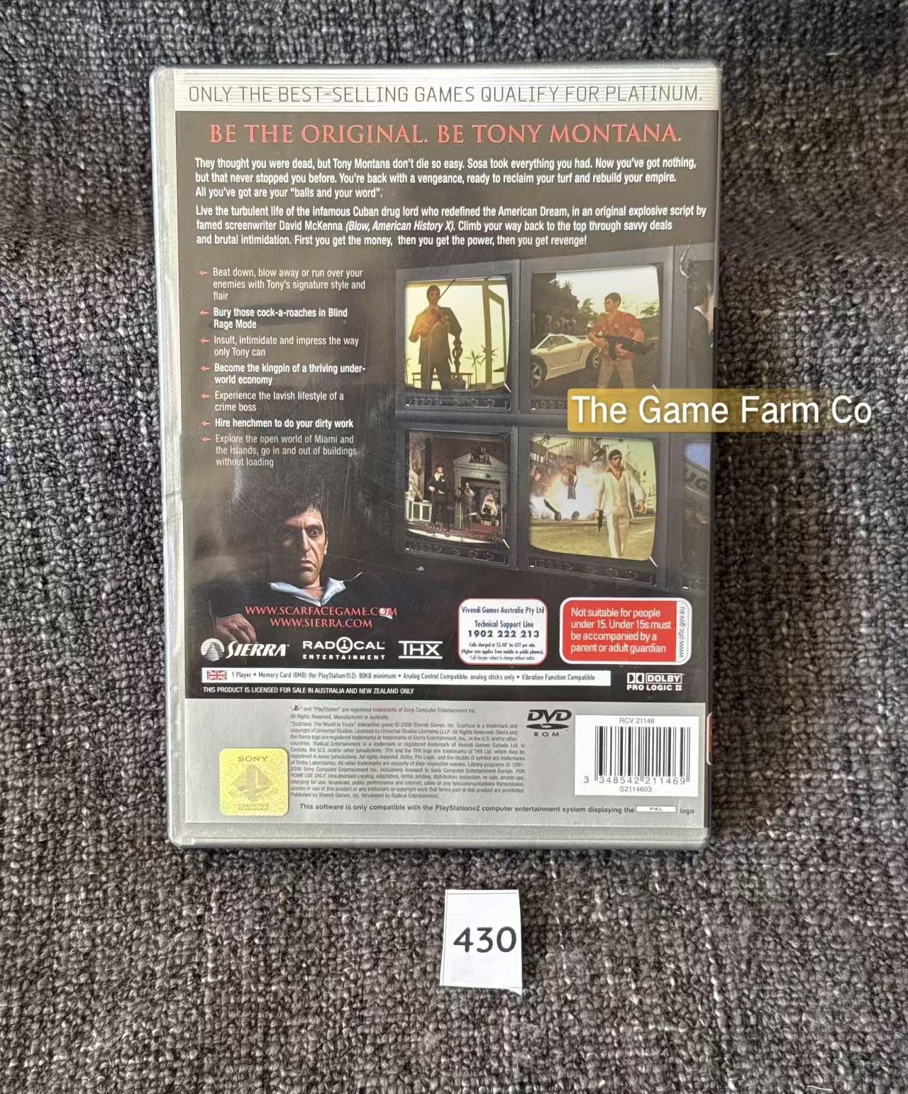Scarface: The World Is Yours PS2 Physical Game CIB PAL Tested Used