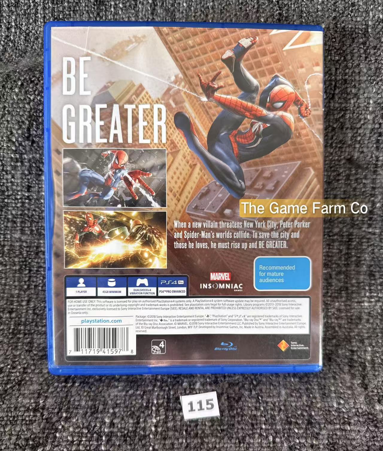 Spider-Man Game - Sony Playstation 4 - Pal Version