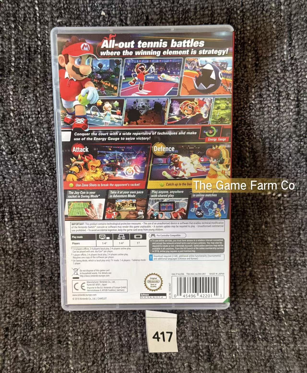Mario Tennis Aces Nintendo Switch Physical Game Cartridge PAL Tested Used