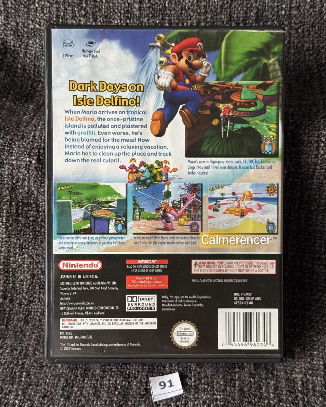 Super Mario Sunshine Game - Nintendo Gamecube - Pal Version