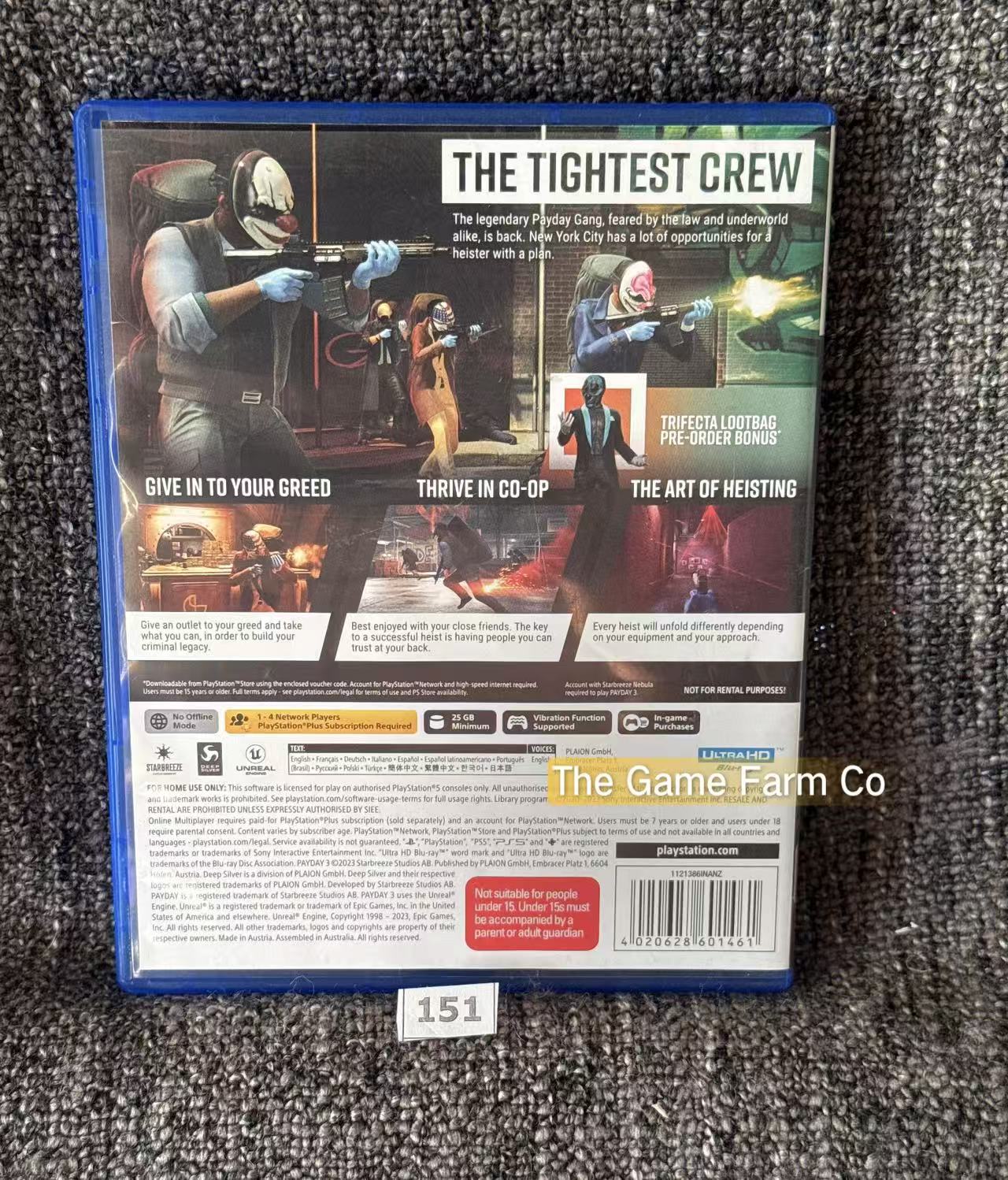 Payday 3 Sony PlayStation 5 Complete PAL Tested Used