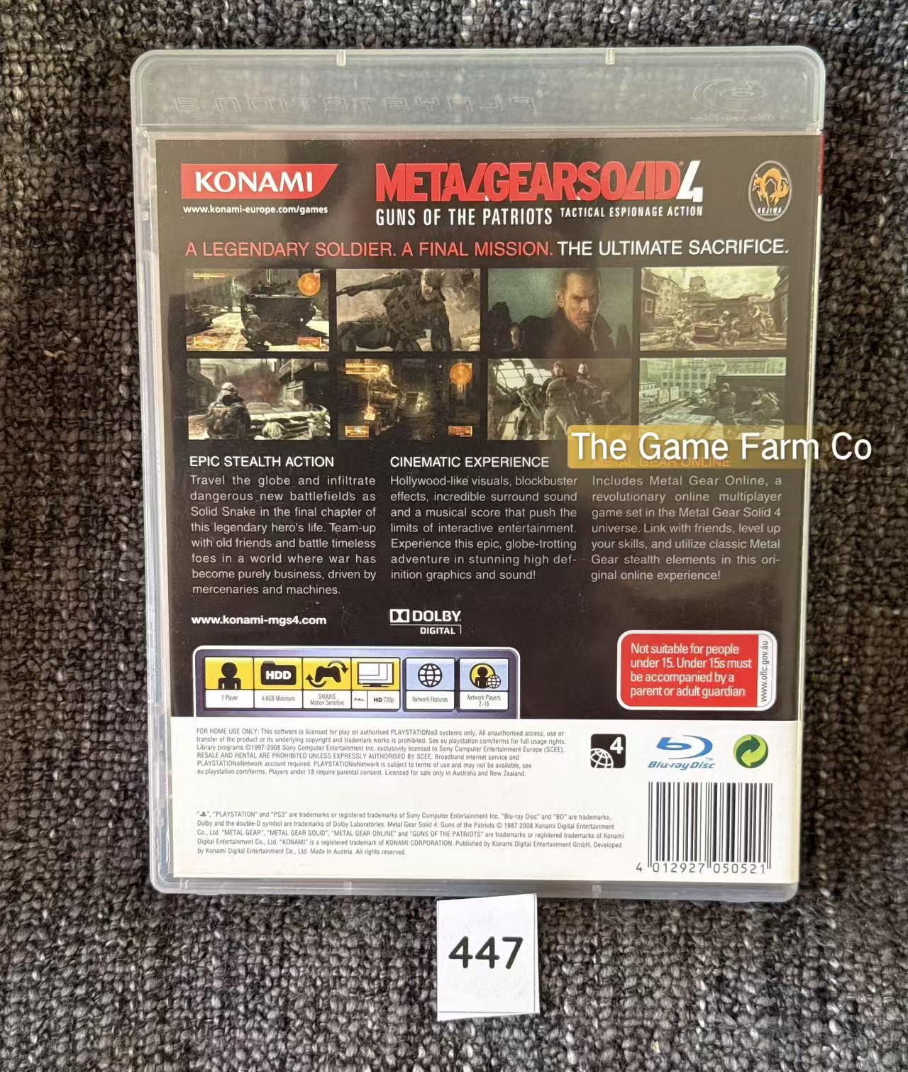 Metal Gear Solid 4 PS3 Physical Game CIB PAL Tested Used