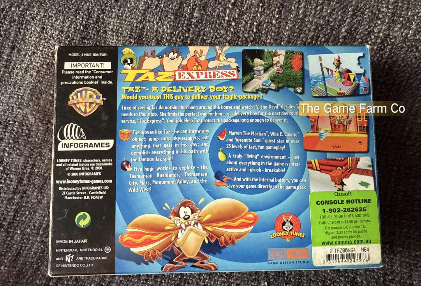 Taz Express Game Boxed - Nintendo 64 / N64 - Pal Version