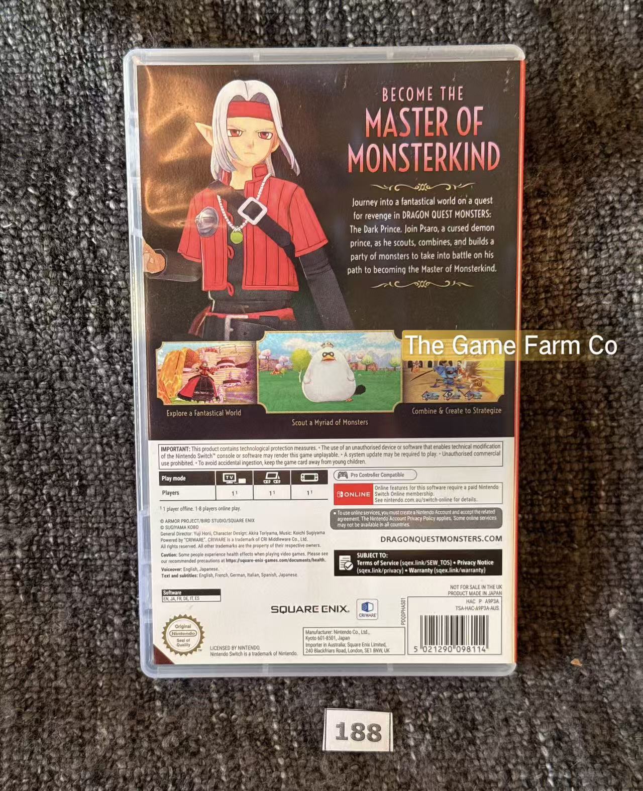 Dragon Quest Monsters: The Dark Prince (Nintendo Switch) Complete CIB Physical Cartridge PAL