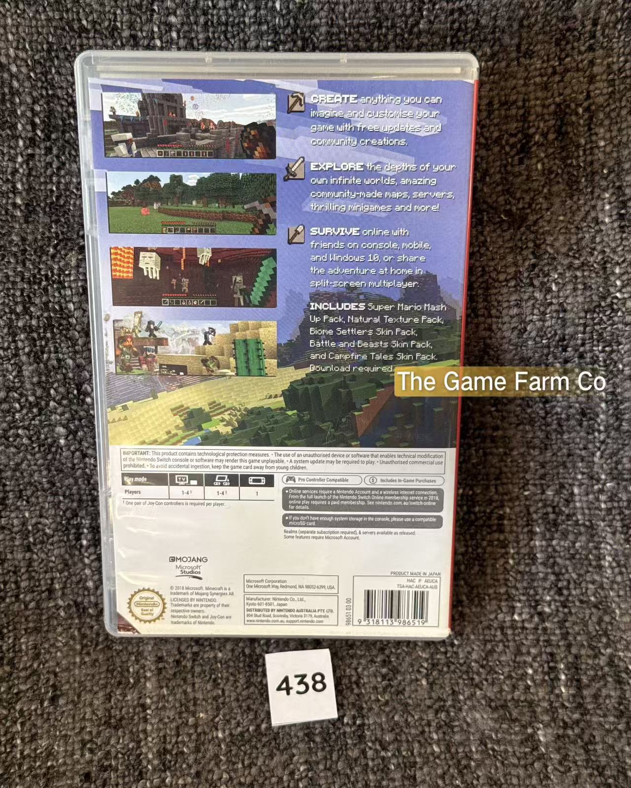 Minecraft Nintendo Switch Physical Game Tested Used