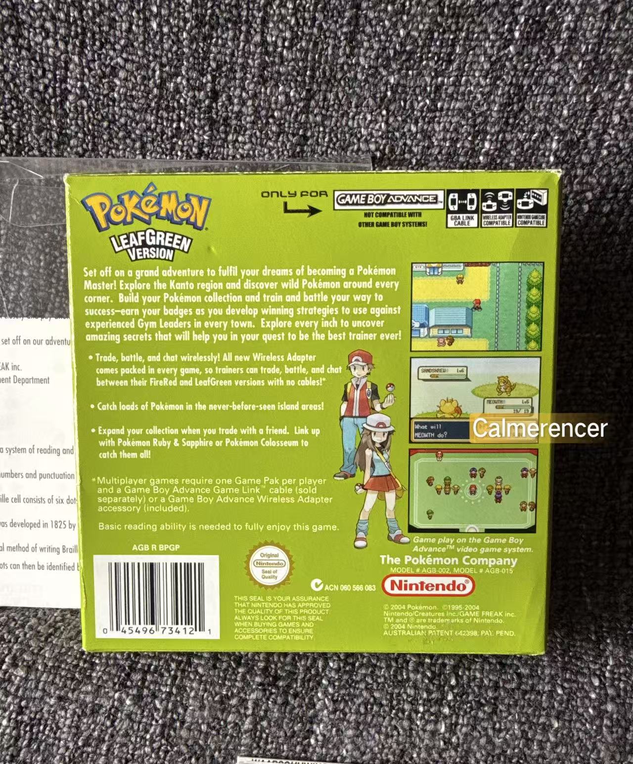 Pokemon Leaf Green Version Boxed Game -Nintendo Gameboy Advance GBA - Pal Version