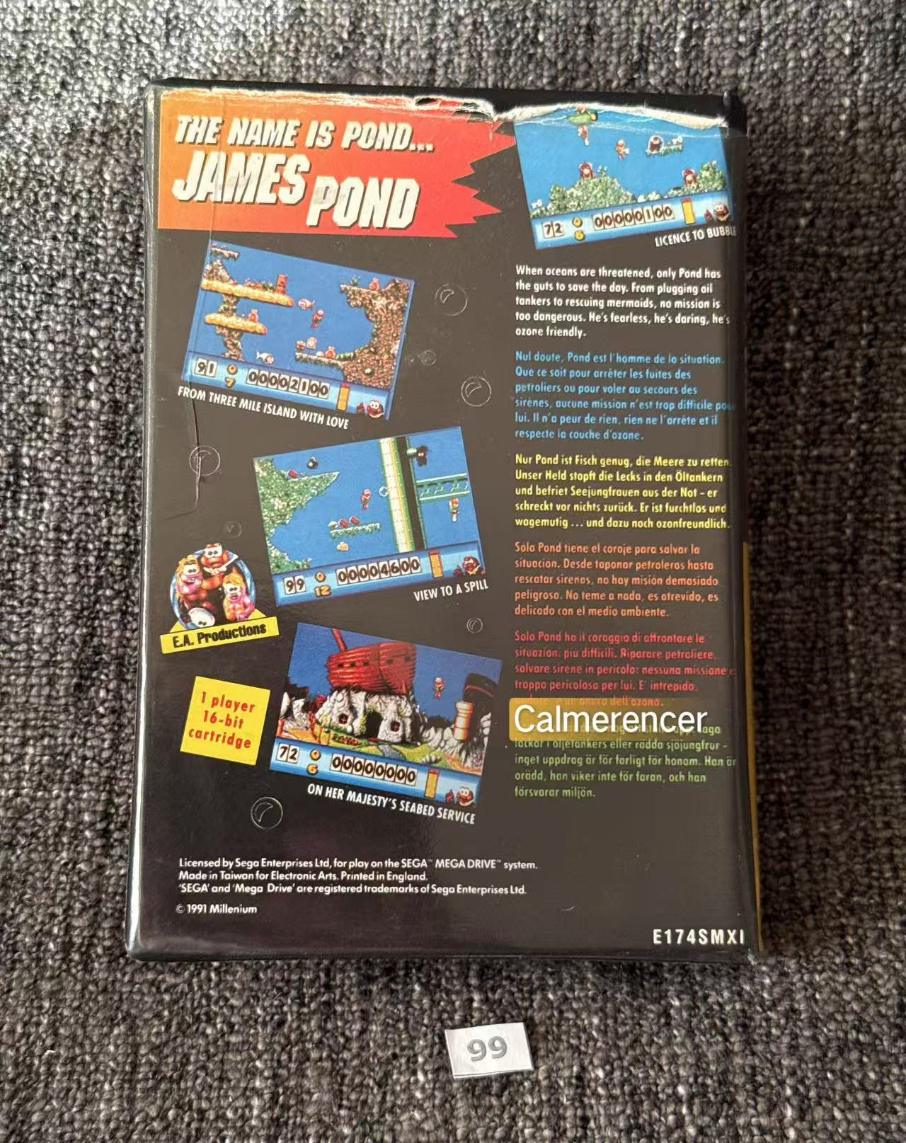 James Pond Underwater Agent  Game - No manual - Sega Mega Drive