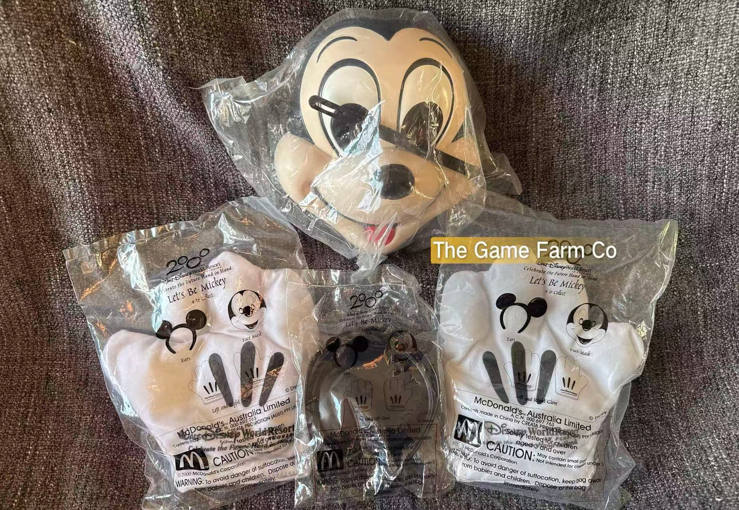 Vintage 2000 McDonalds Happy Meal Toys Disney Lets Be Mickey Lot of 4 Sealed