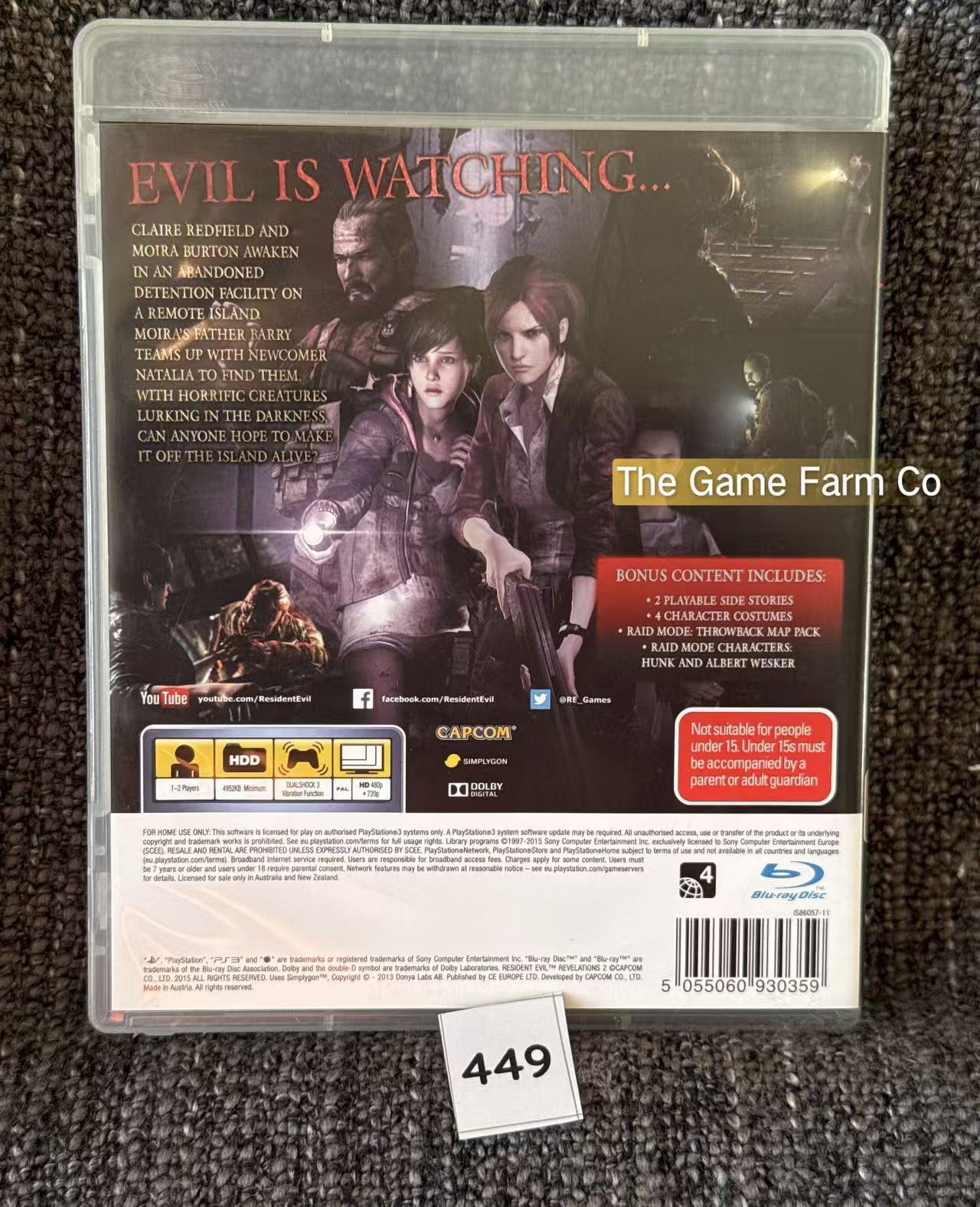Resident Evil Revelations 2 PS3 Physical Game CIB PAL Tested Used