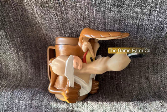 Vintage 1995 Looney Tunes Wile E. Coyote 3D Plastic Collector’s Mug – Warner Bros Animation Memorabilia
