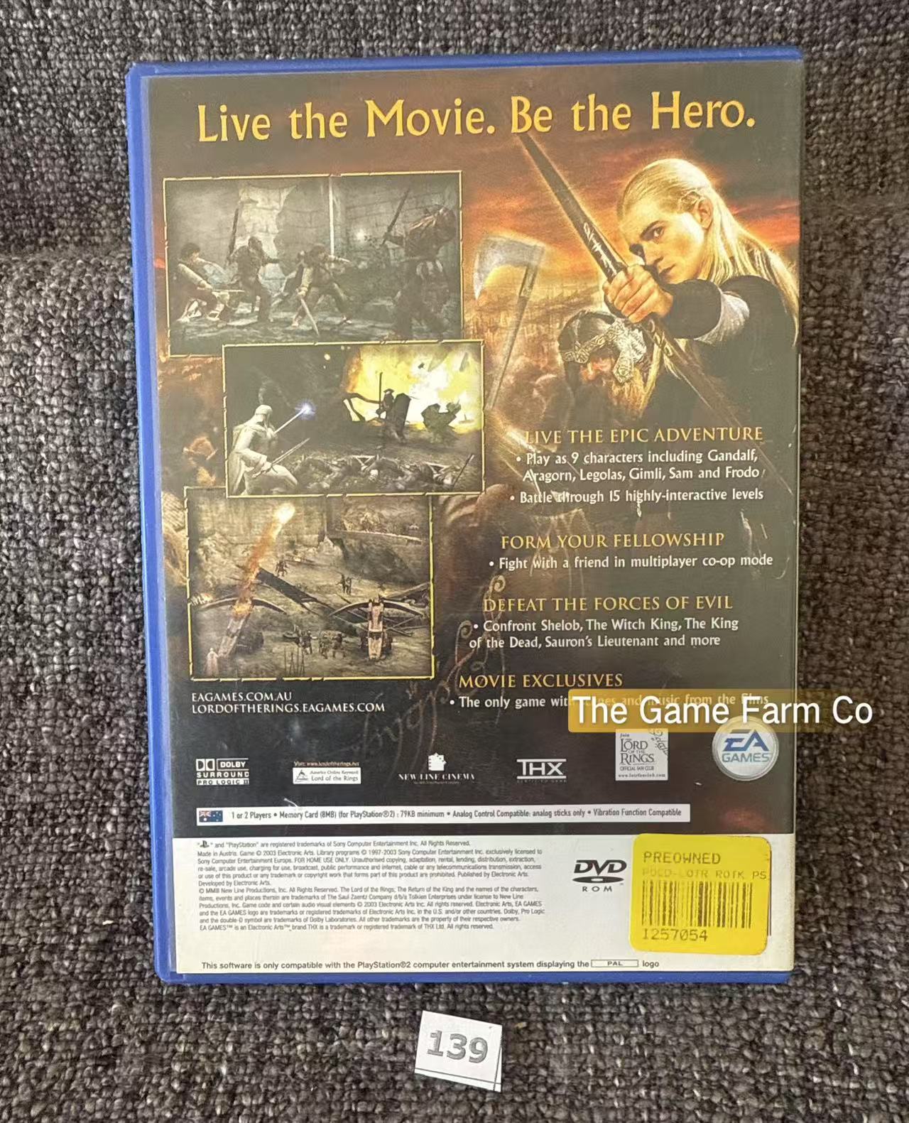 The Lord Of The Rings The Return Of The King Game- Sony PlayStation 2 (PS2)