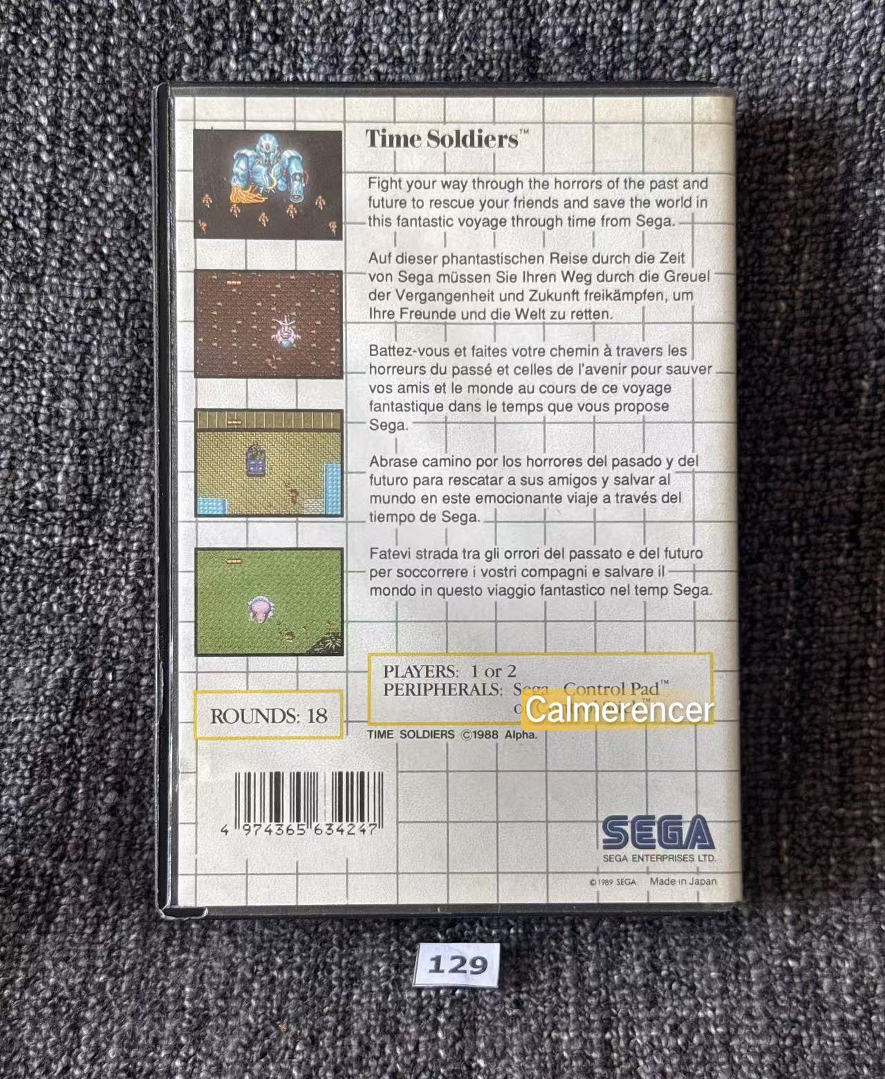 Time Soliders - No Manual Game - Sega Master System