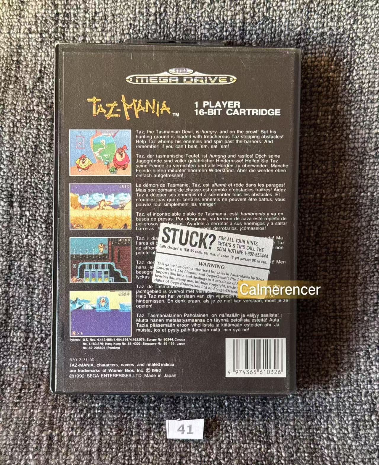 Taz Mania - No Manual - Game - Sega Mega Drive