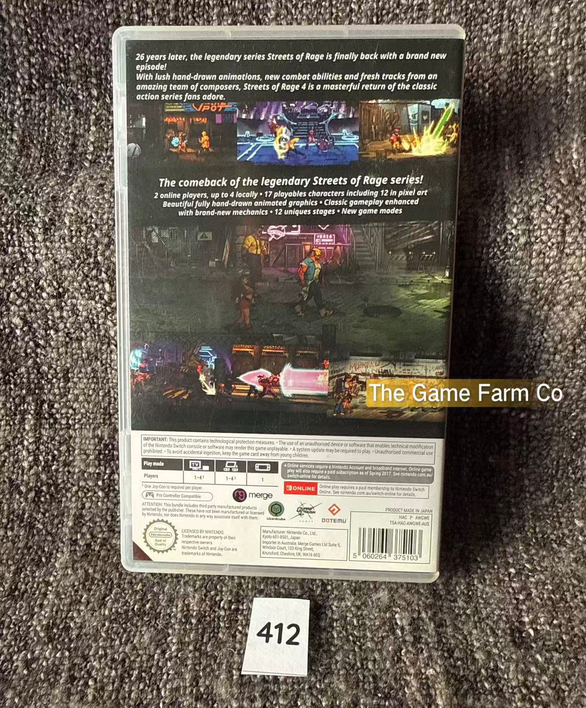 Streets of Rage 4 Nintendo Switch Complete in Box (CIB)
