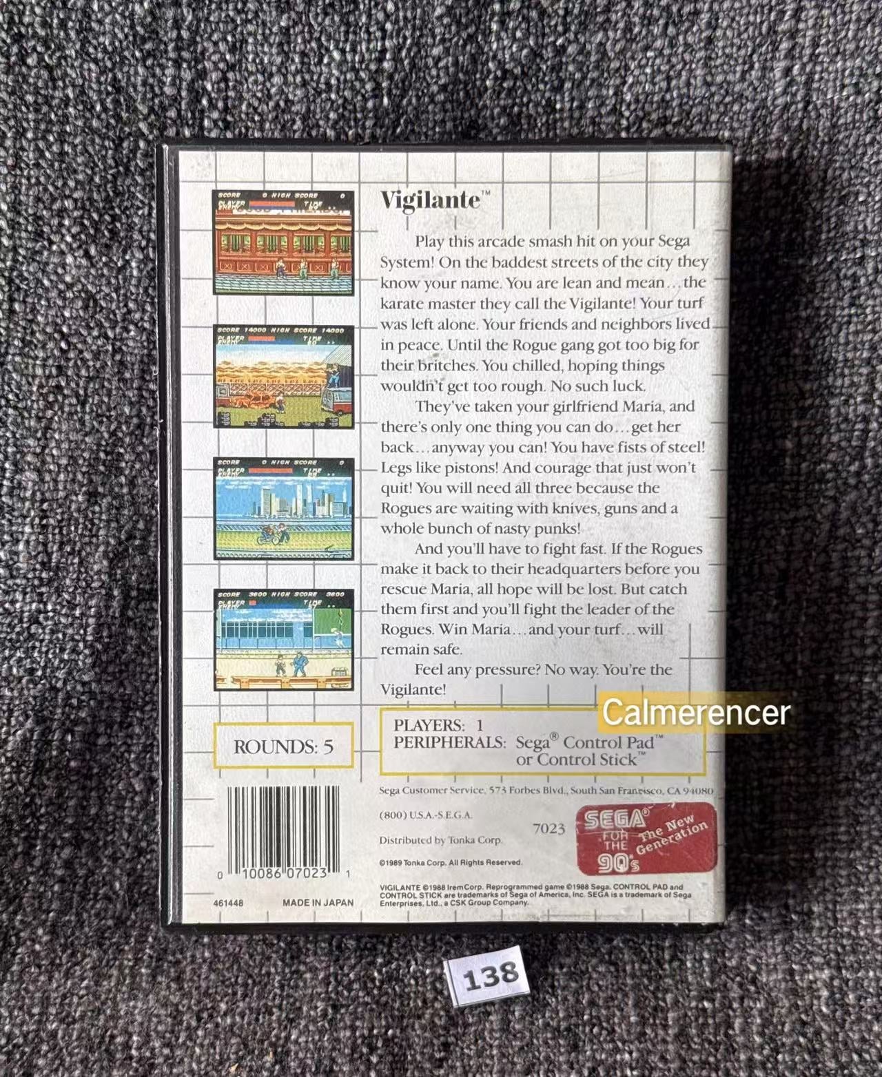 Vigilante Game - No manual Sega Master System