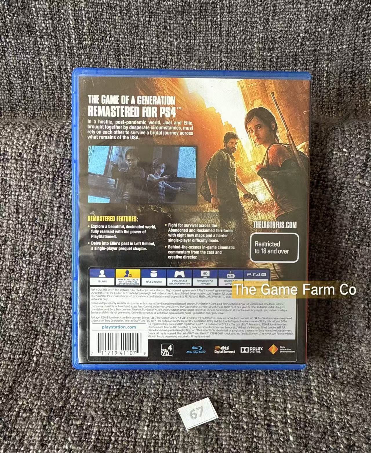 The Last Of Us Remastered Sony Playstation 4 (PS4) Game