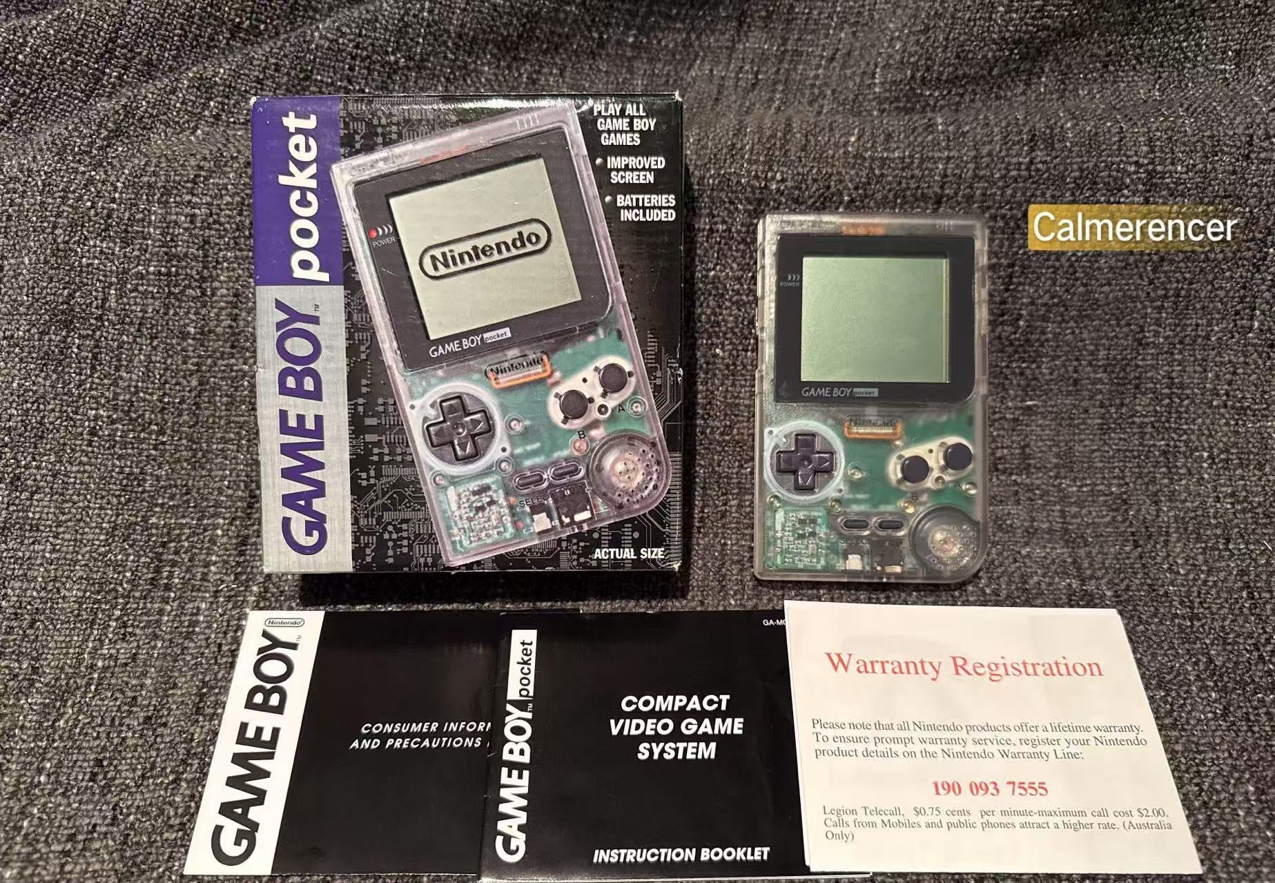 Nintendo Gameboy Clear Transparent Pocket Console Boxed in Excellent c ...