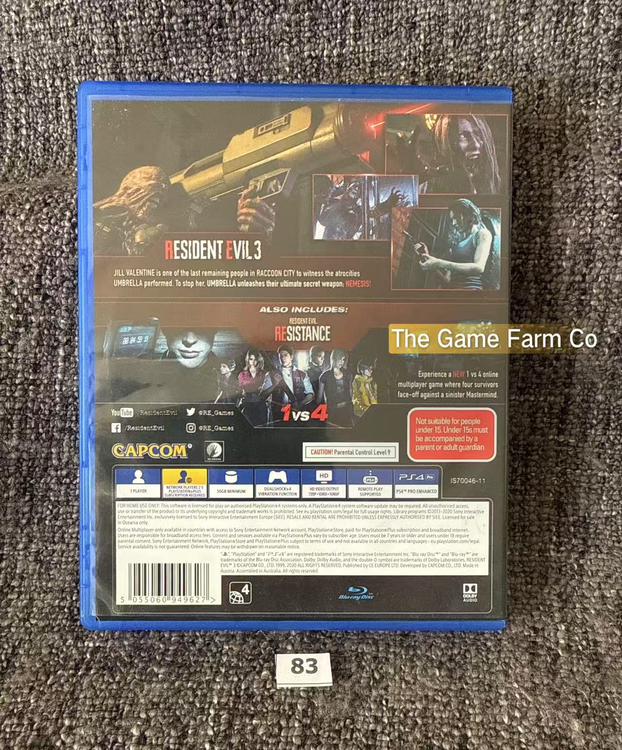 Resident Evil 3 Sony Playstation 4 (PS4) Game