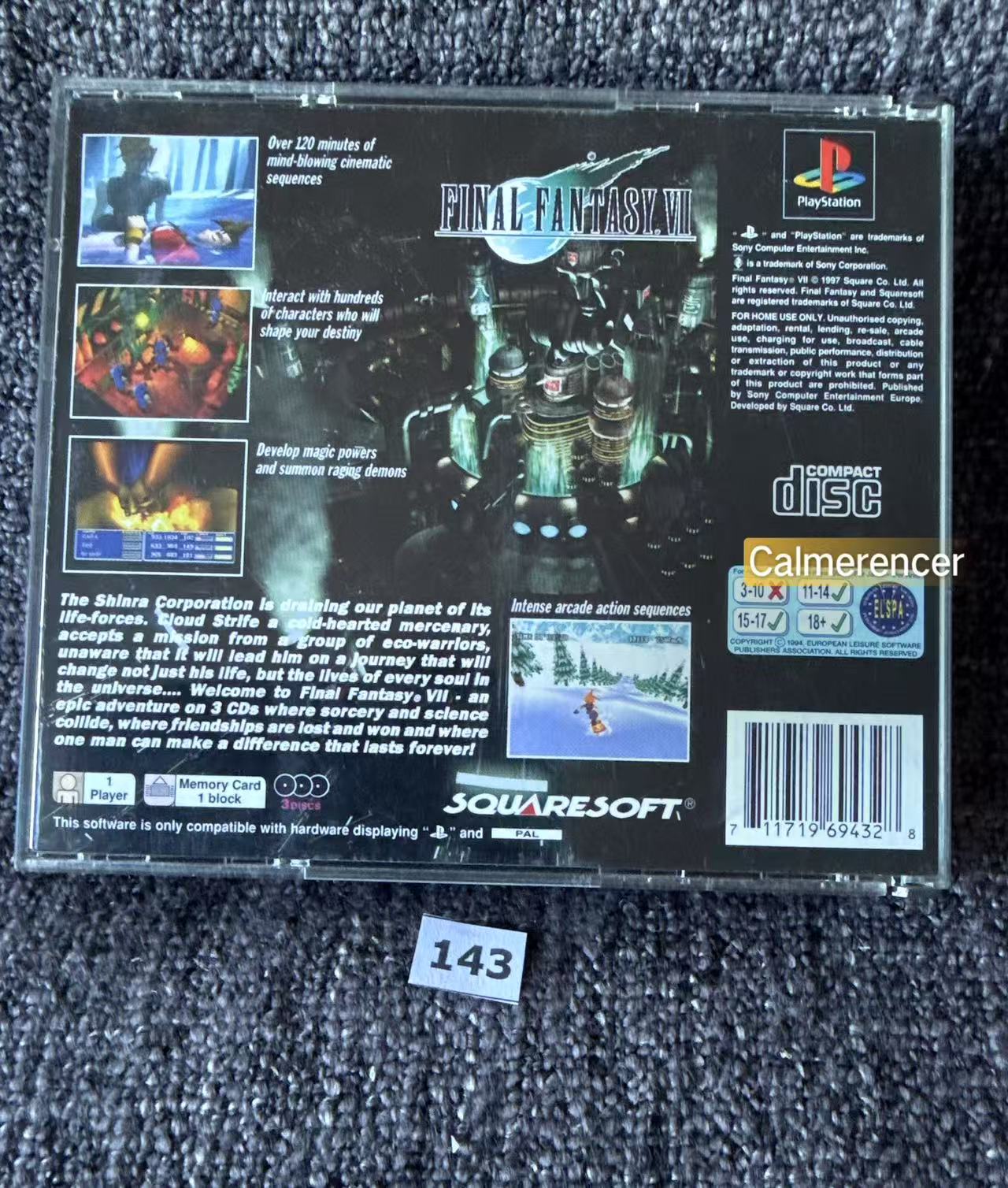 Final Fantasy VII  With FF VIII - Sony Playstation One (PS1) Game