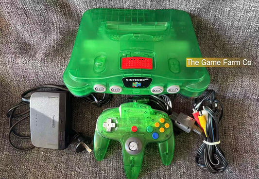 Jungle Green Funtastic Nintendo 64 Console Bundle N64 Tested Excellent Condition