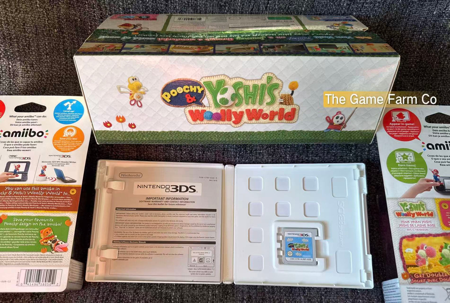 Poochy & Yoshi's Woolly World Nintendo 3DS Amiibo Bundle PAL Tested Complete Used