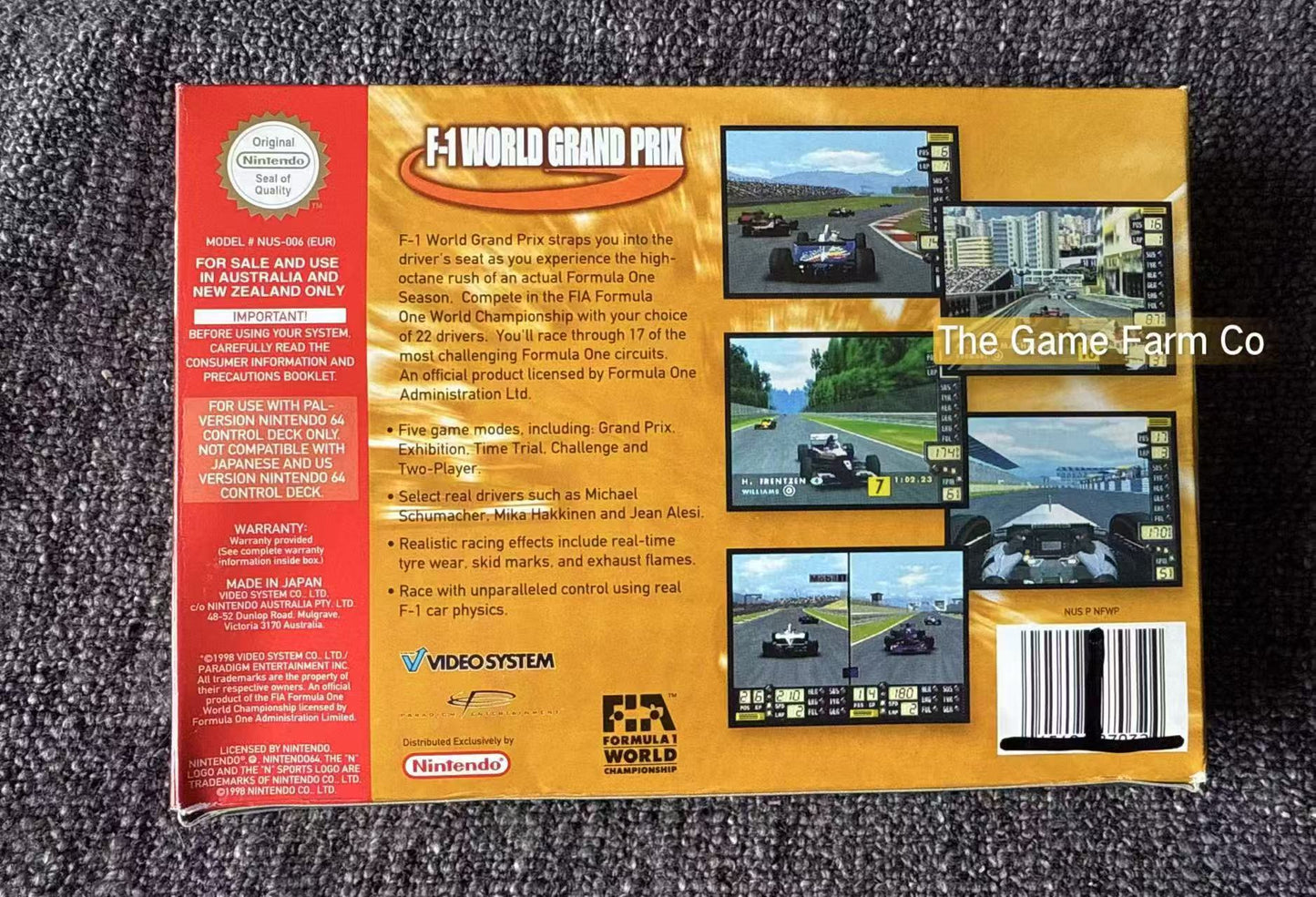 F-1 World Grand Prix Game Boxed - Nintendo 64 / N64 - Pal Version