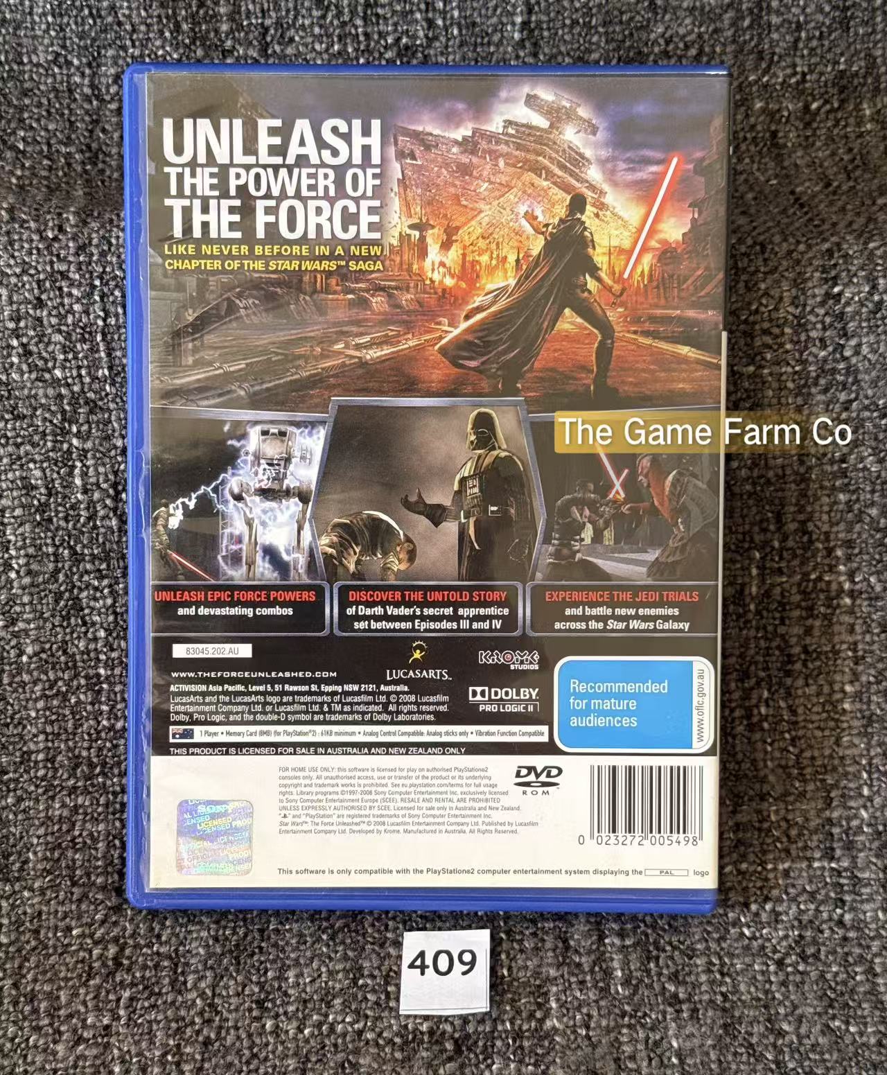 Star Wars: The Force Unleashed PS2 Physical Game CIB PAL Tested Used