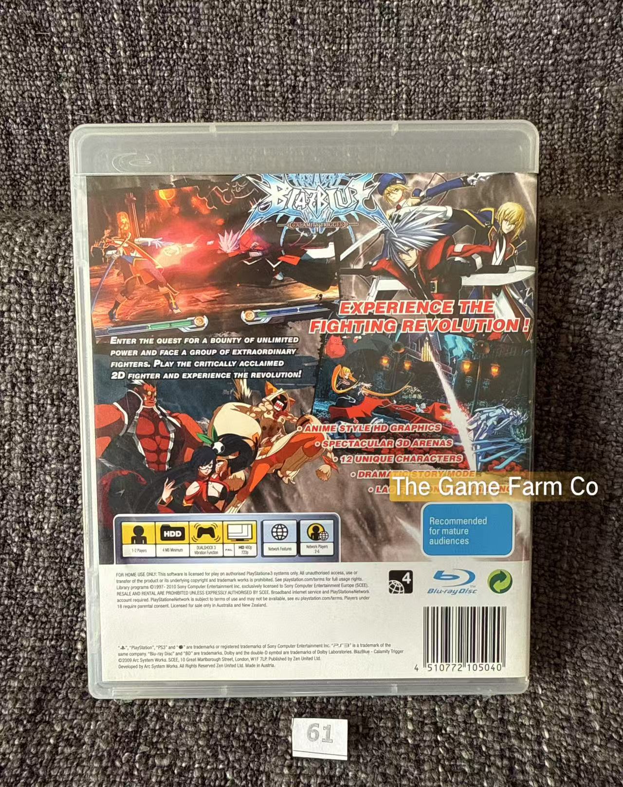 Blaze Blue Calamity Trigger Game - PS3 - Sony Playstation 3