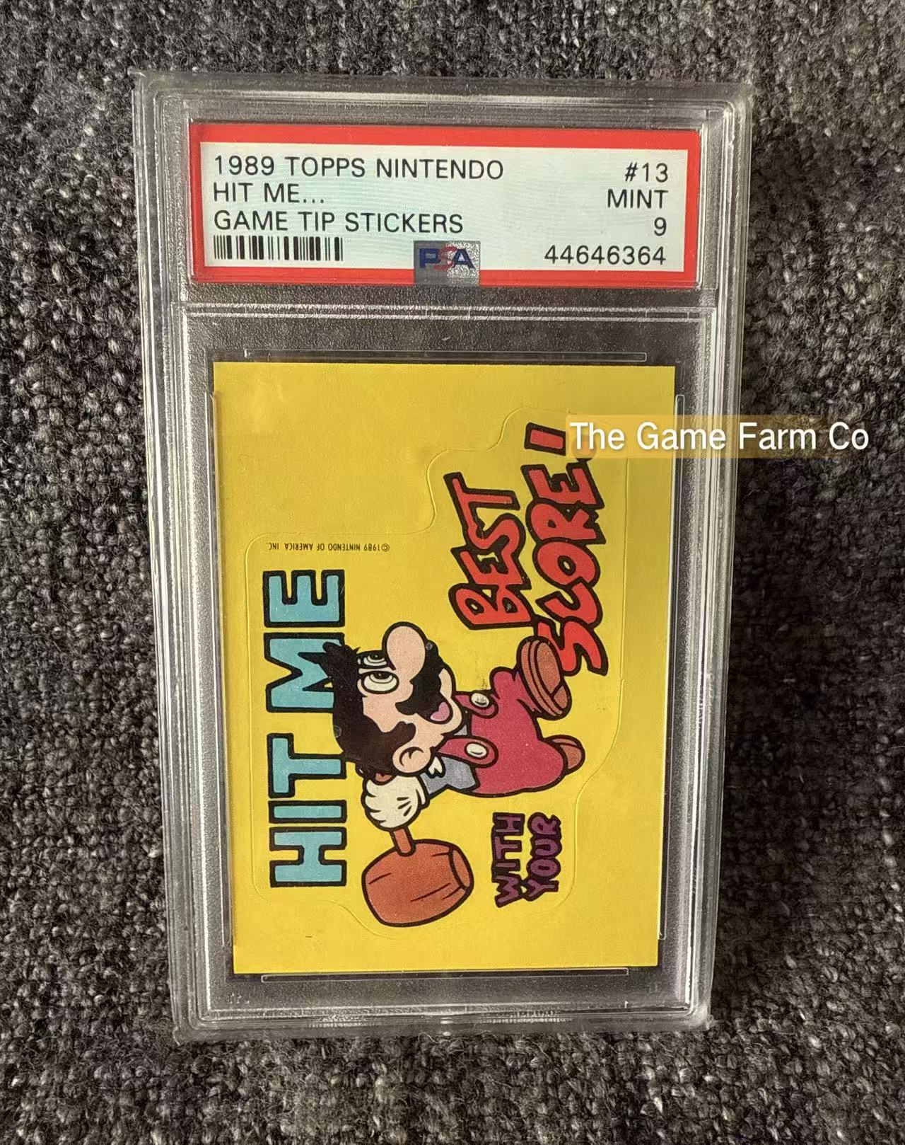 1989 Topps Nintendo "Mario hit me!" PSA 9 Mint Graded Trading Card Scratch-Off