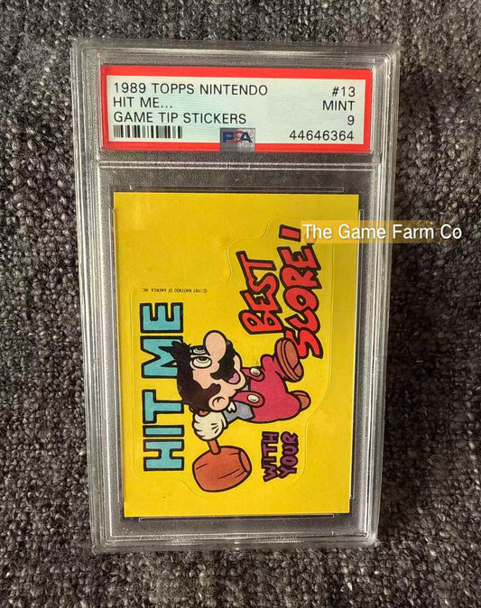 1989 Topps Nintendo "Mario hit me!" PSA 9 Mint Graded Trading Card Scratch-Off