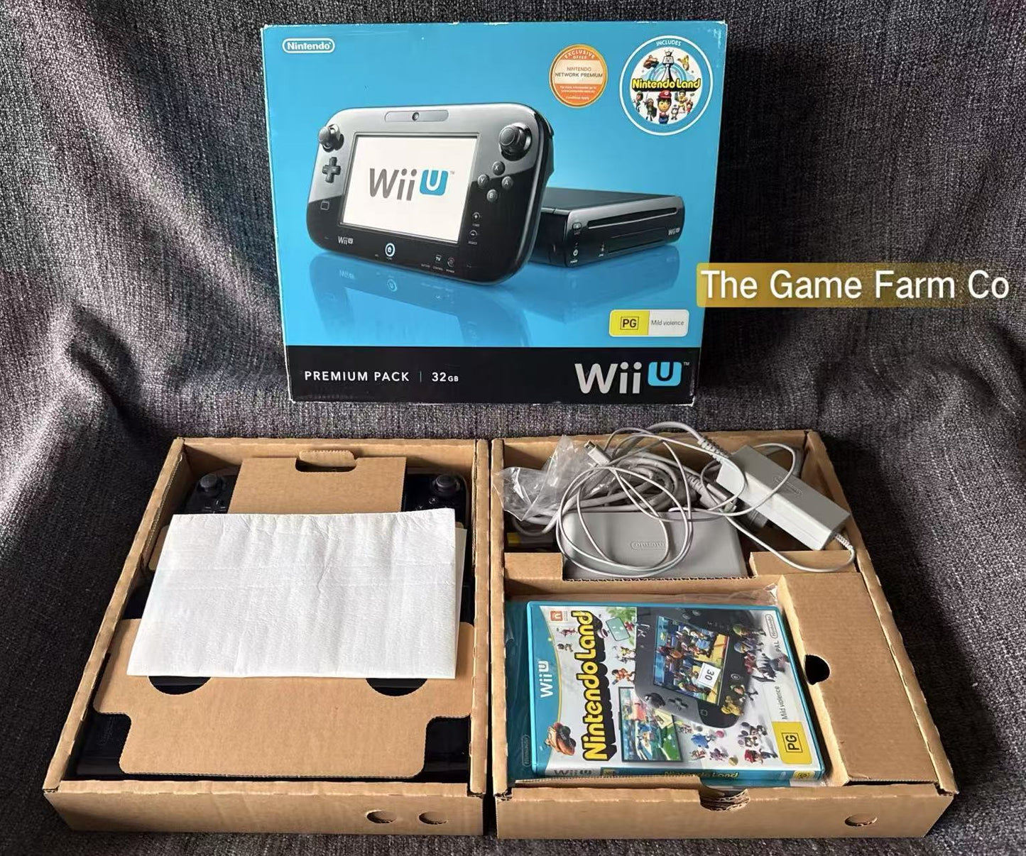Nintendo Wii U Console Black Premium Pack 32GB Boxed Nintendo Land Bundle In Box
