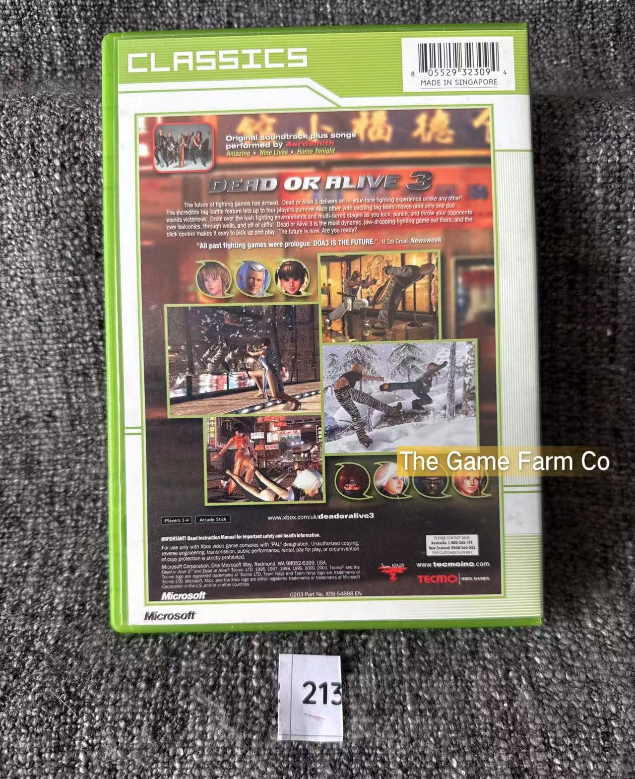 Dead Or Alive 3 Game Microsoft Xbox Original