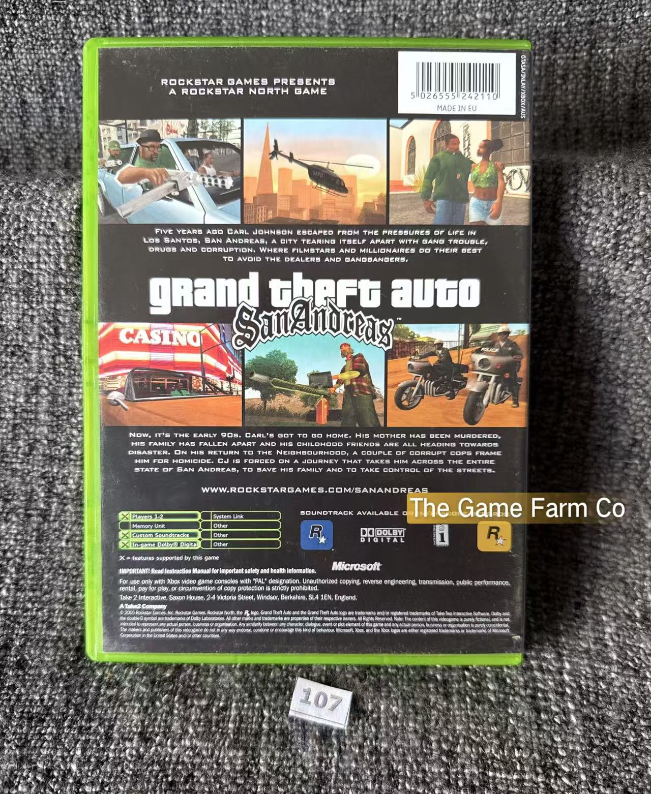 Grand Theft Auto San Andreas Game In Excellent Condition Microsoft Xbox Original