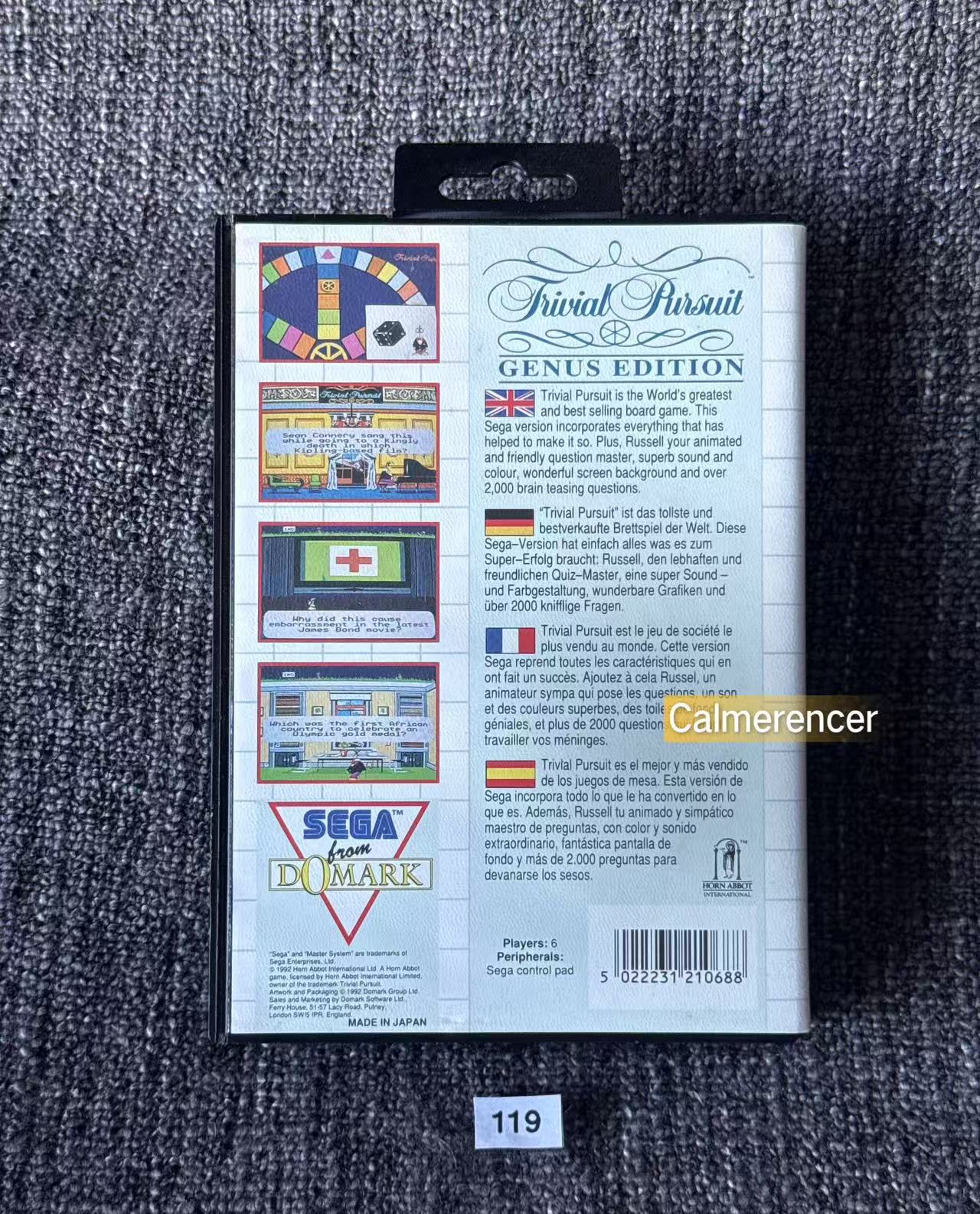 Trivial Pursuit In excellent condition Game - Sega Master System