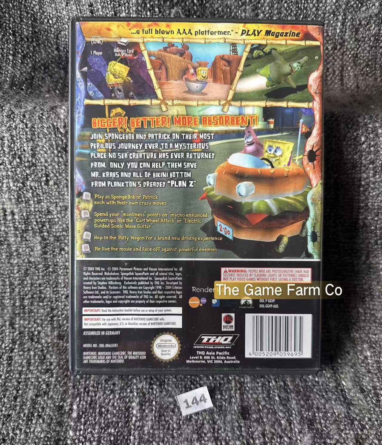 The SpongeBob SquarePants Movie Game (Nintendo GameCube) Complete CIB PAL