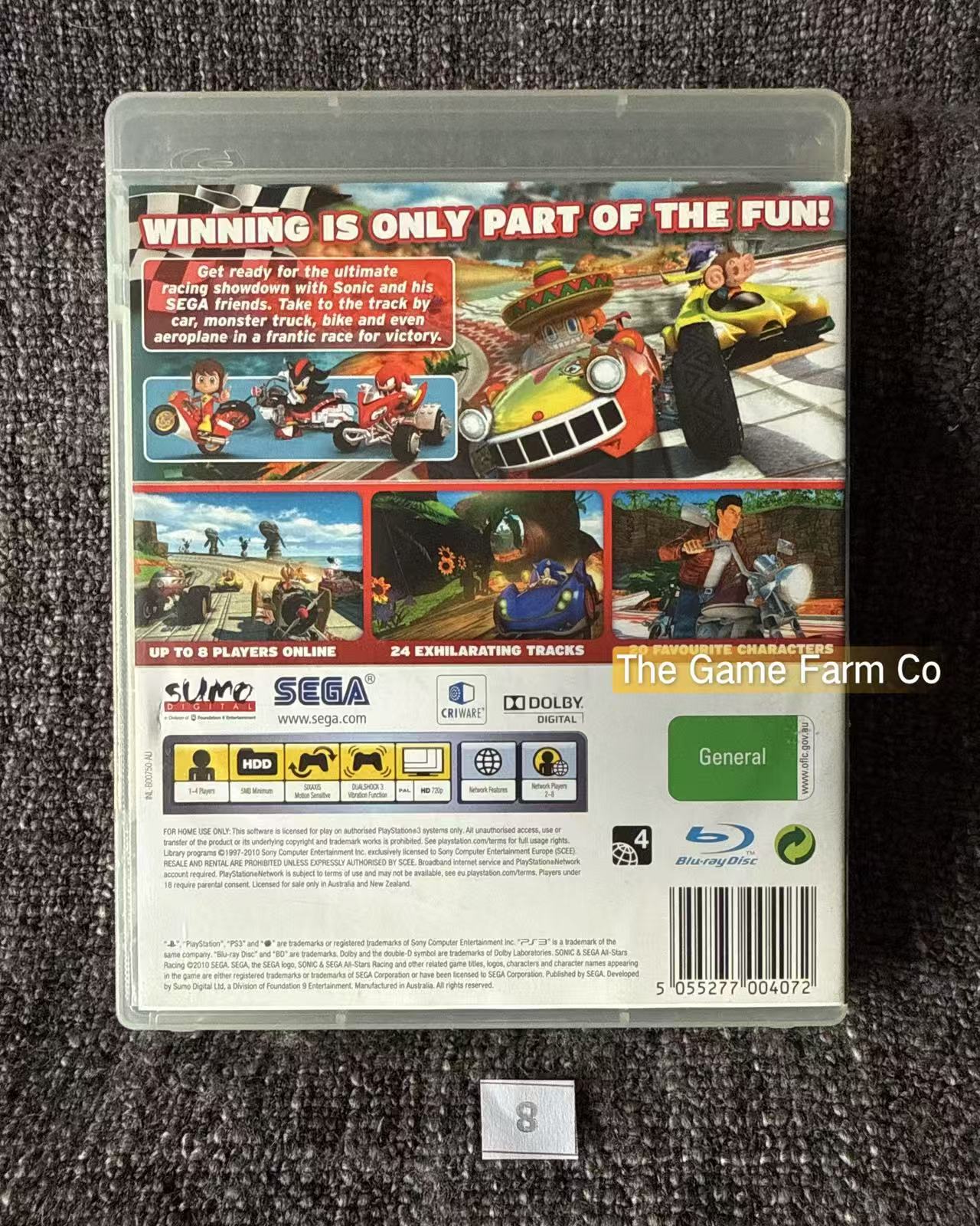 Sonic Sega All-Stars Racing Game - PS3 - Sony Playstation 3