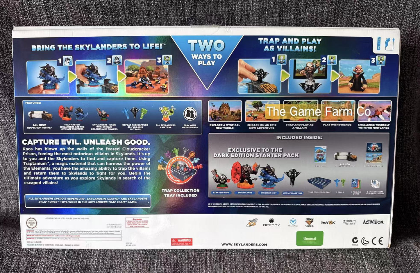 Skylanders Trap Team Dark Edition Starter Pack In Excellent Condition -  Nintendo Wii game