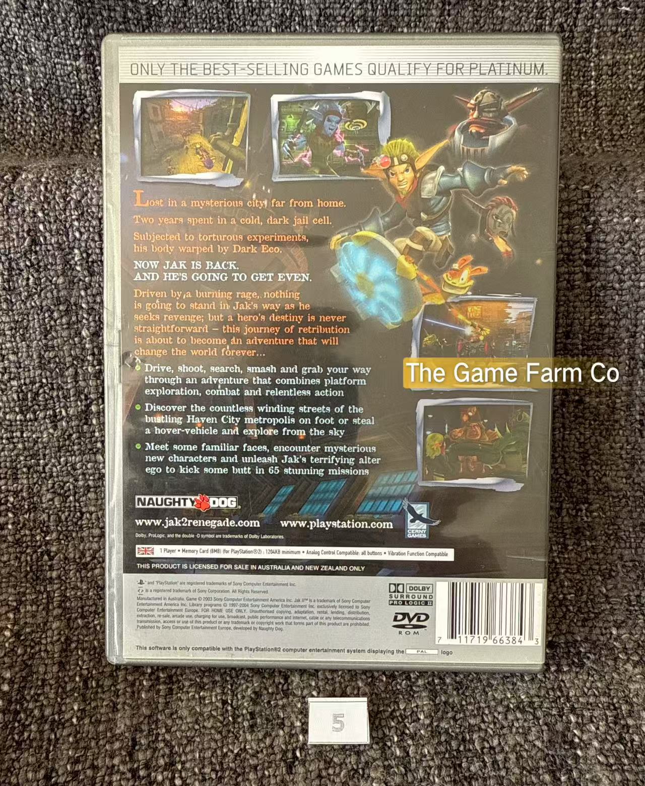 Jak 2 Game- Sony PlayStation 2 (PS2)