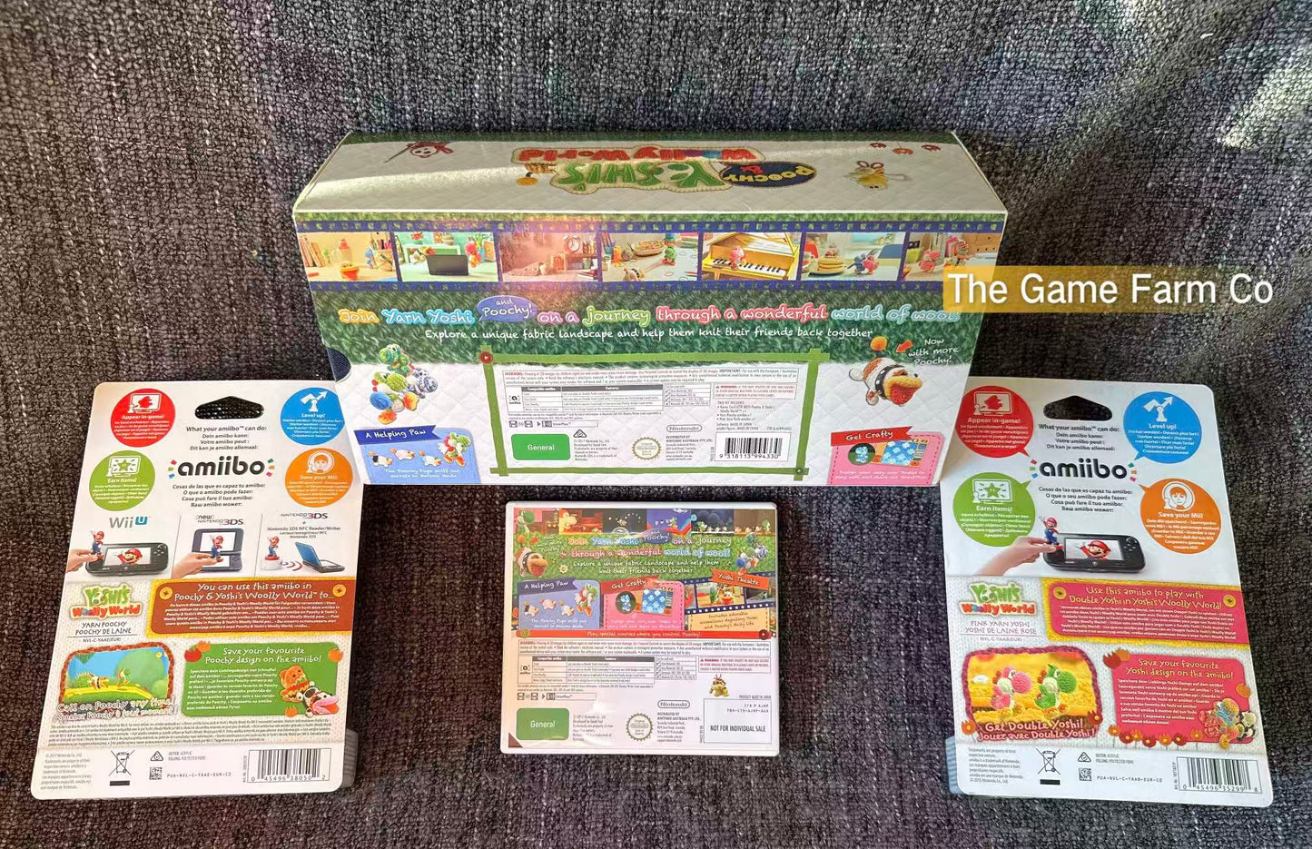 Poochy & Yoshi's Woolly World Nintendo 3DS Amiibo Bundle PAL Tested Complete Used