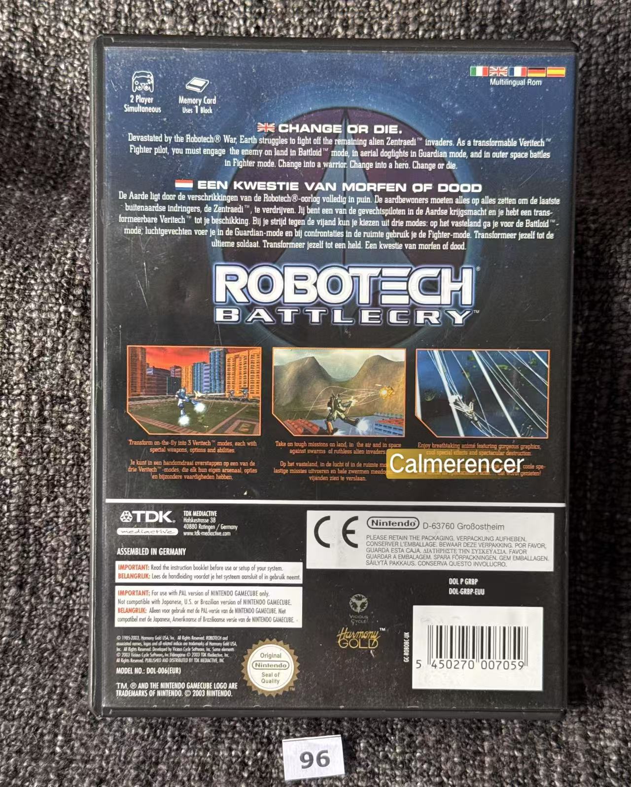 Robotech Battle Cry Game - Nintendo Gamecube - Pal Version